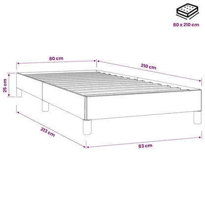 Giroletto a Molle senza Materasso Nero 80x210 cm Velluto