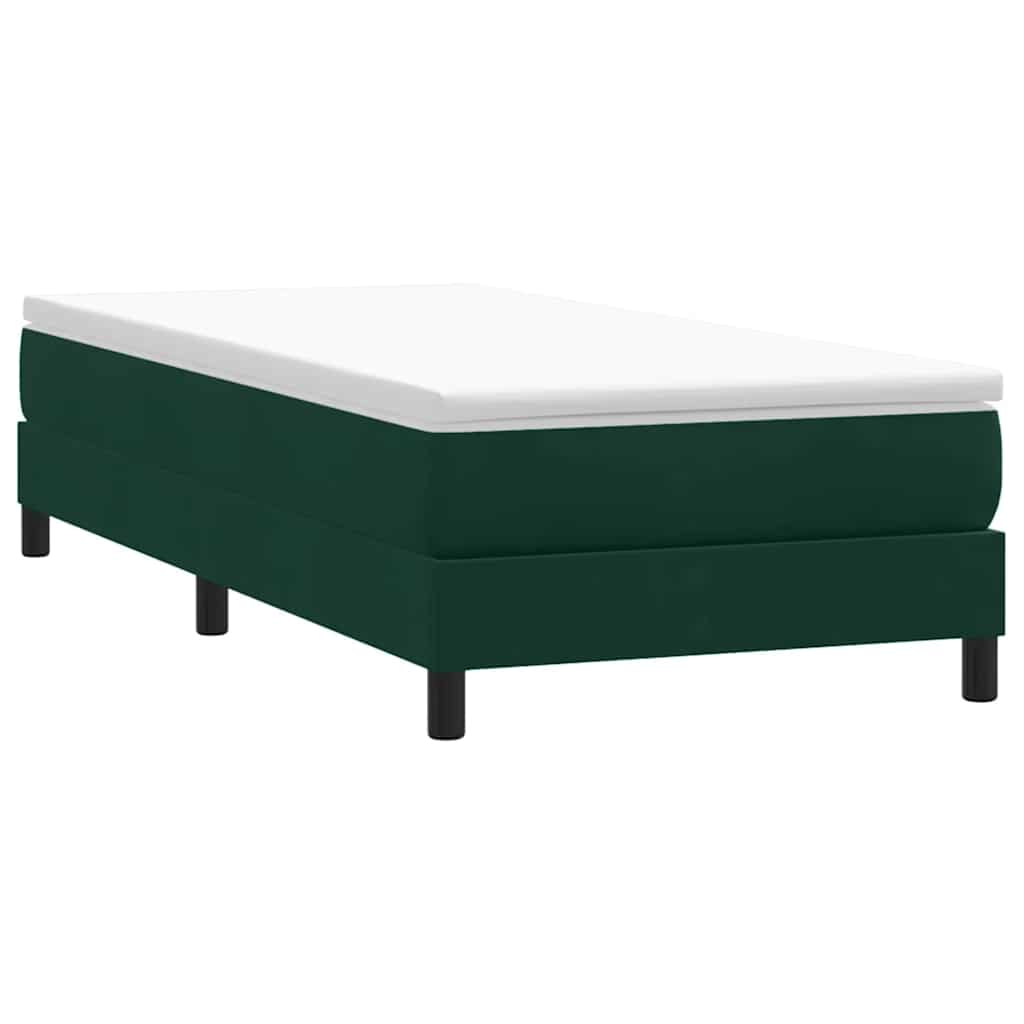 Giroletto a Molle senza Materasso Verde Scuro 80x210 cm Velluto | homemem39