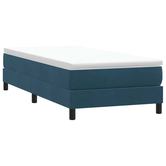 Giroletto a Molle senza Materasso Blu Scuro 90x210 cm Velluto