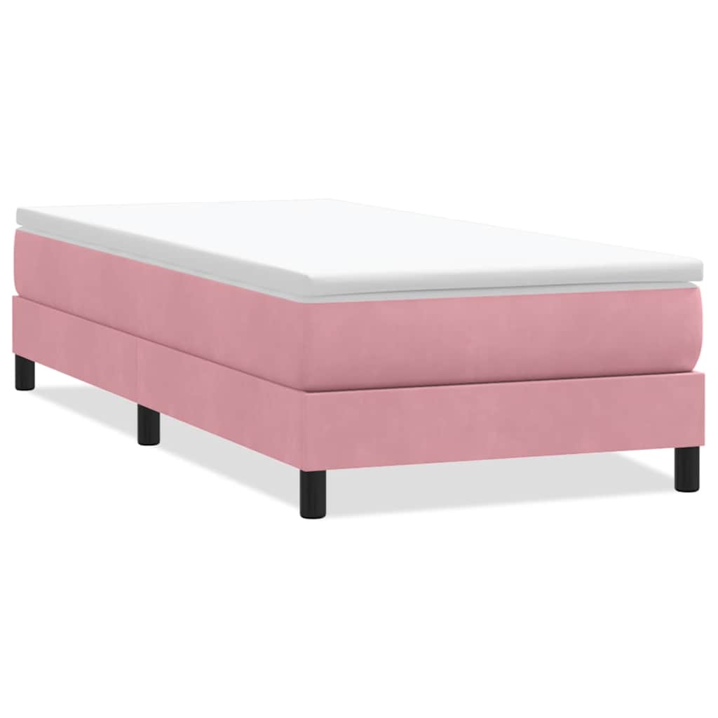 Giroletto a Molle senza Materasso Rosa 90x210 cm in Velluto | homemem39