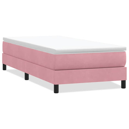 Giroletto a Molle senza Materasso Rosa 90x210 cm in Velluto | homemem39