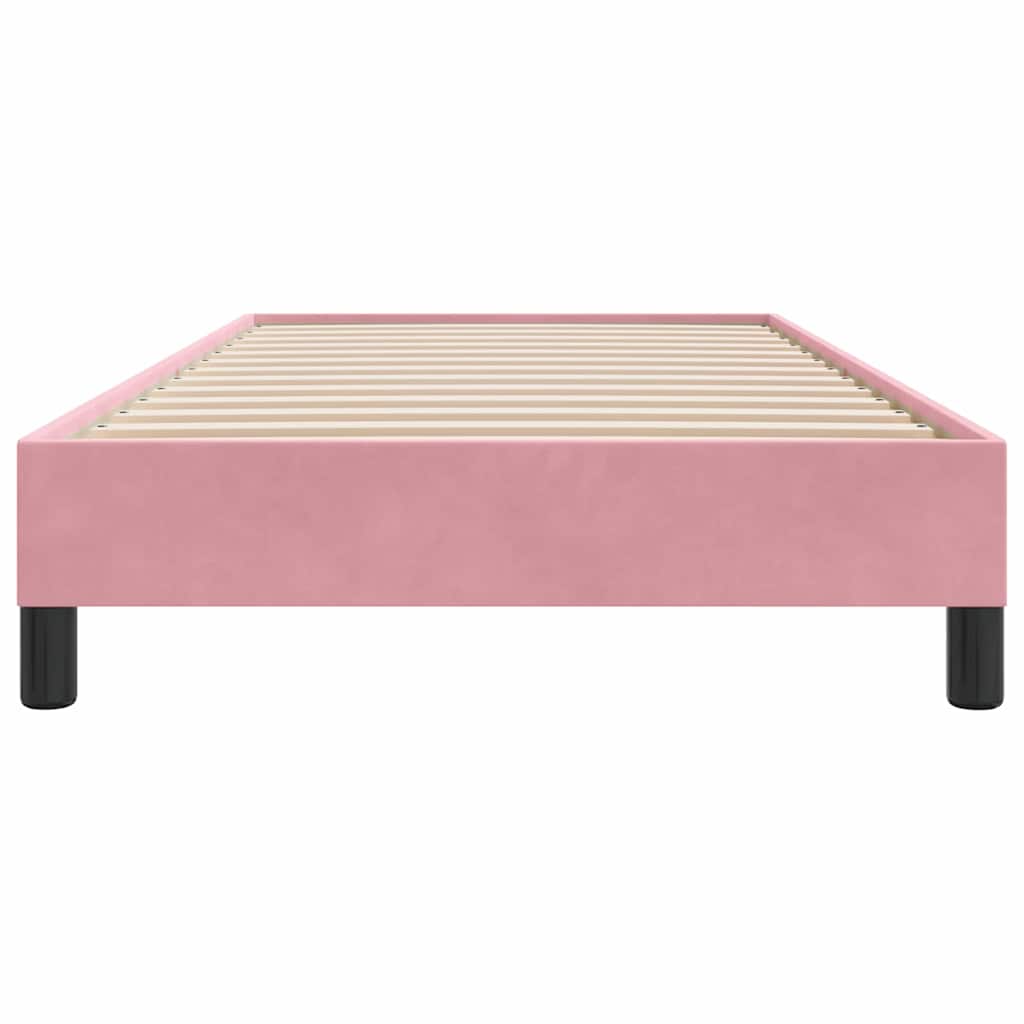 Giroletto a Molle senza Materasso Rosa 90x210 cm in Velluto | homemem39