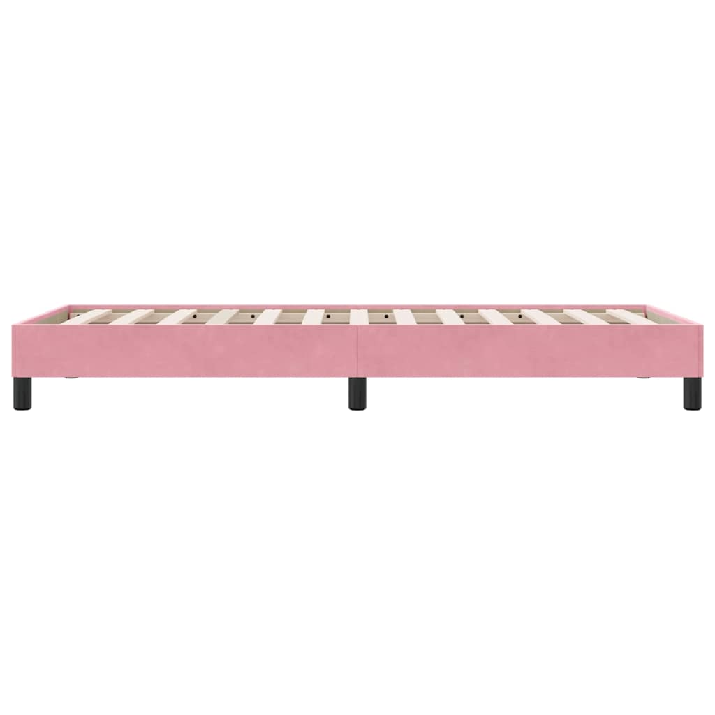 Giroletto a Molle senza Materasso Rosa 90x210 cm in Velluto | homemem39