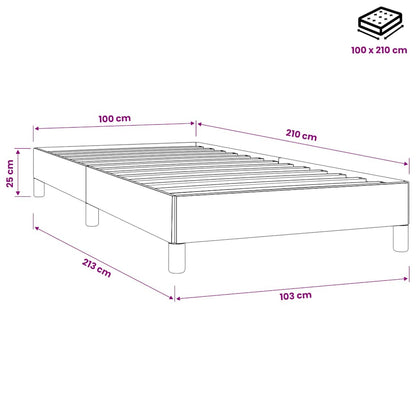 Giroletto Molle senza Materasso Grigio Chiaro 100x210cm Velluto