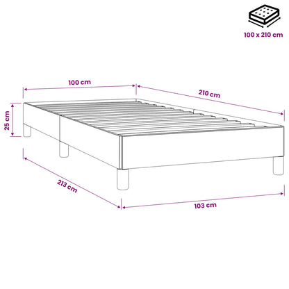 Giroletto Molle senza Materasso Grigio Chiaro 100x210cm Velluto