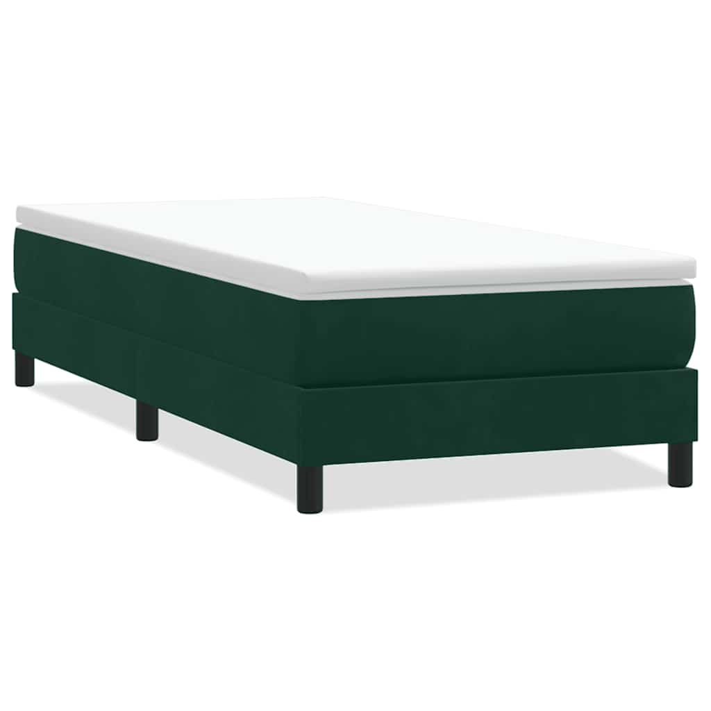 Giroletto a Molle senza Materasso Verde Scuro 100x210cm Velluto