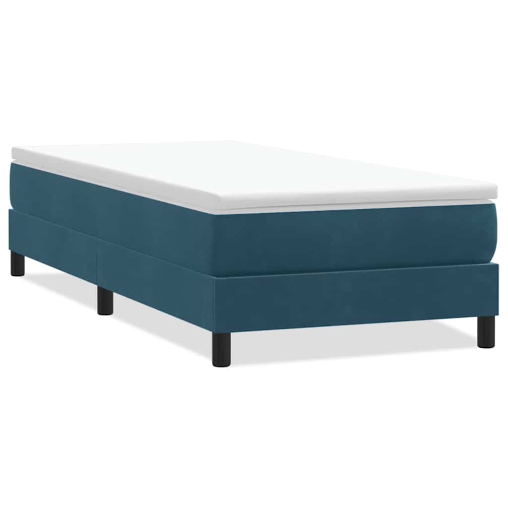 Giroletto a Molle senza Materasso Blu Scuro 100x210 cm Velluto | homemem39
