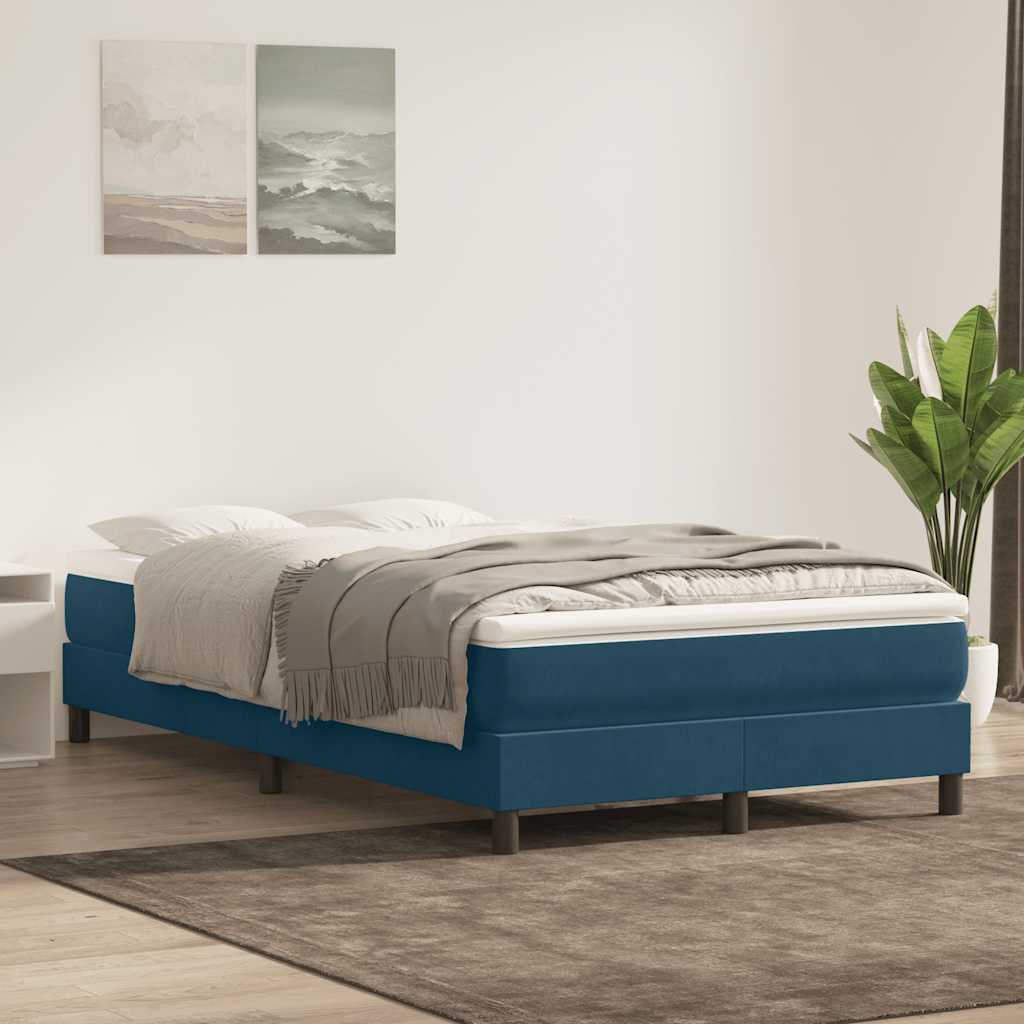 Giroletto a Molle senza Materasso Blu Scuro 120x210 cm Velluto | homemem39