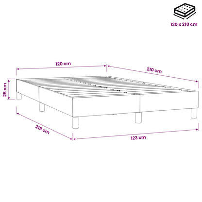 Giroletto a Molle senza Materasso Blu Scuro 120x210 cm Velluto | homemem39
