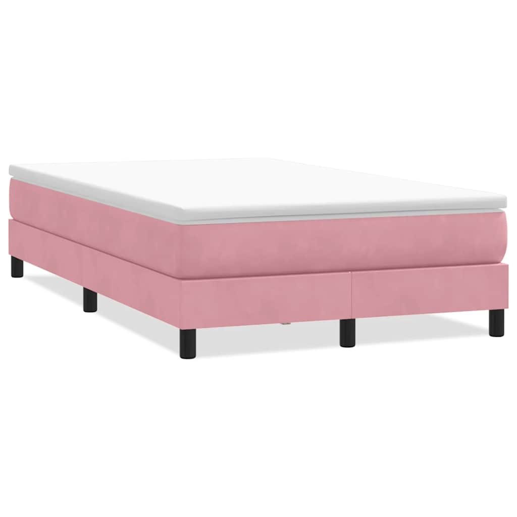 Giroletto a Molle senza Materasso Rosa 120x210 cm in Velluto | homemem39