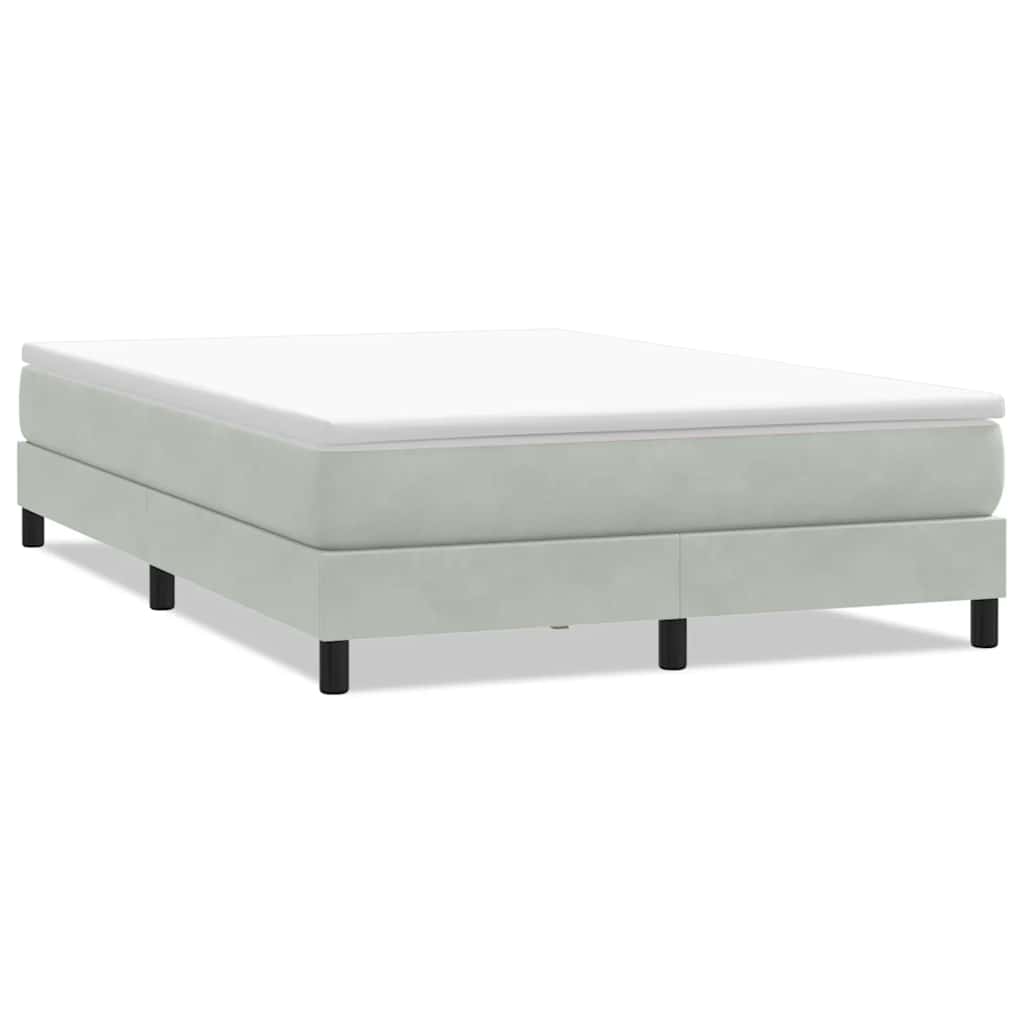 Giroletto Molle senza Materasso Grigio Chiaro 140x210cm Velluto