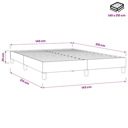 Giroletto Molle senza Materasso Grigio Chiaro 140x210cm Velluto