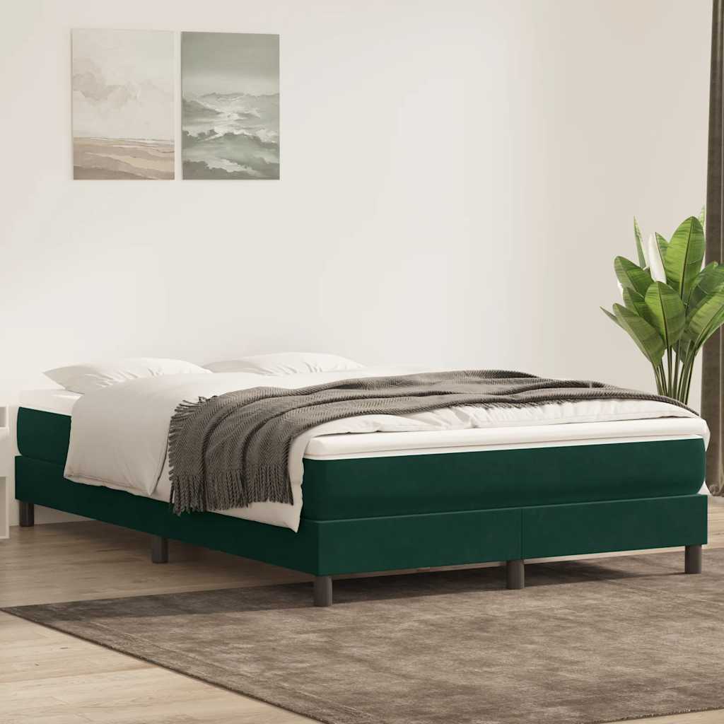Giroletto a Molle senza Materasso Verde Scuro 140x210cm Velluto | homemem39