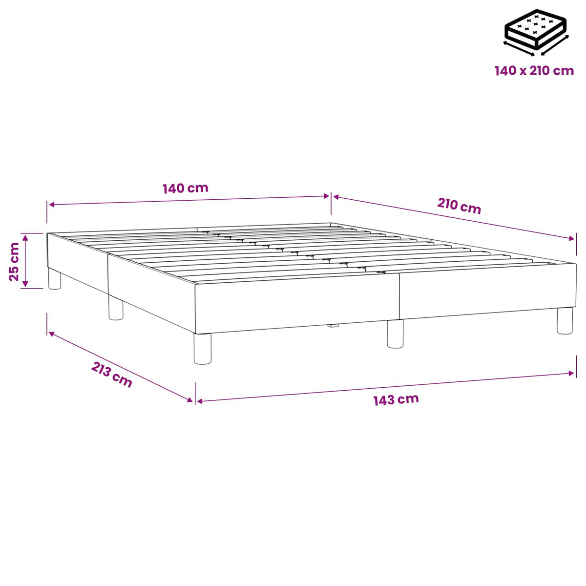 Giroletto a Molle senza Materasso Verde Scuro 140x210cm Velluto | homemem39