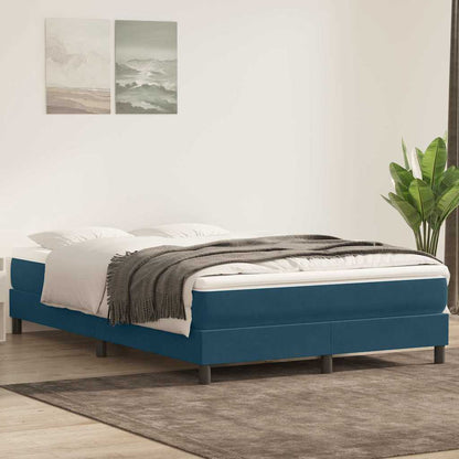 Giroletto a Molle senza Materasso Blu Scuro 140x210 cm Velluto | homemem39