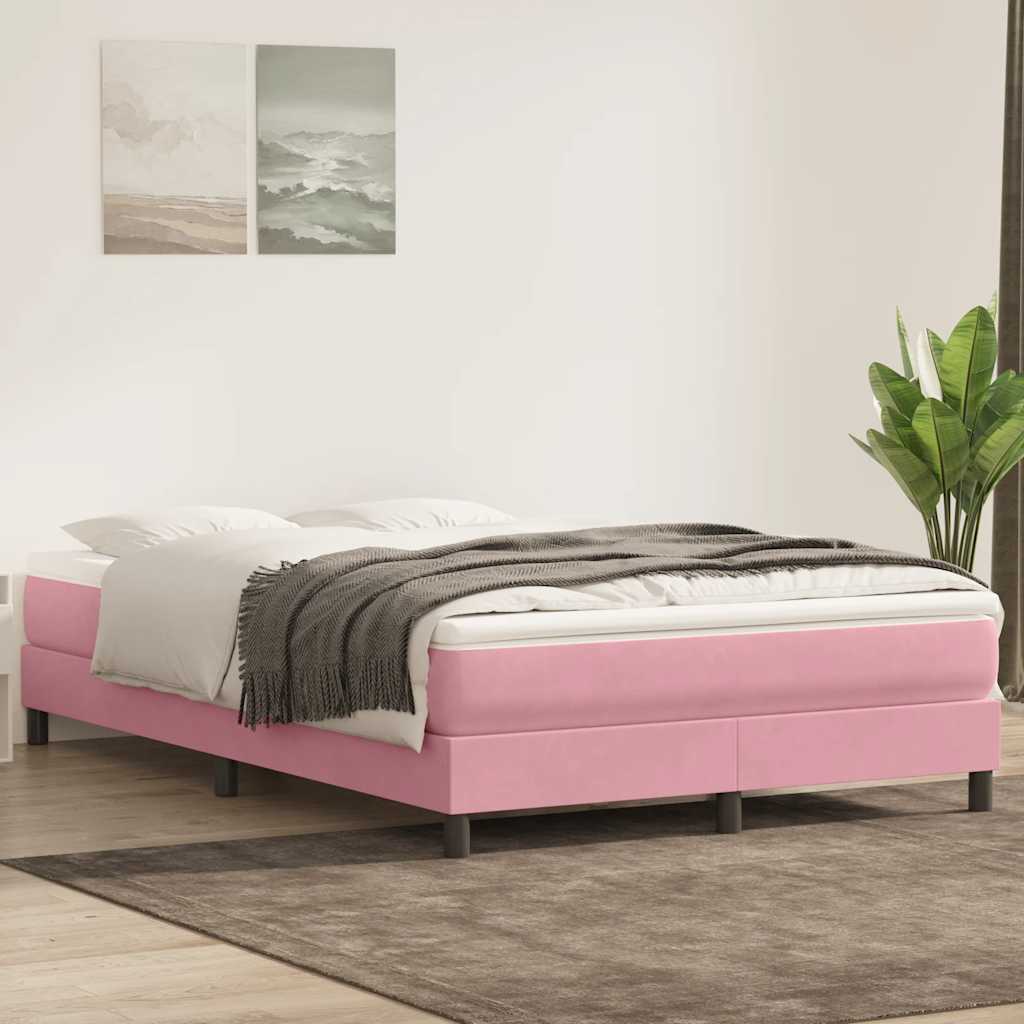 Giroletto a Molle senza Materasso Rosa 140x210 cm in Velluto