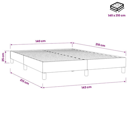 Giroletto a Molle senza Materasso Rosa 140x210 cm in Velluto