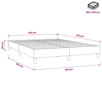 Giroletto Molle senza Materasso Grigio Scuro 160x210 cm Velluto