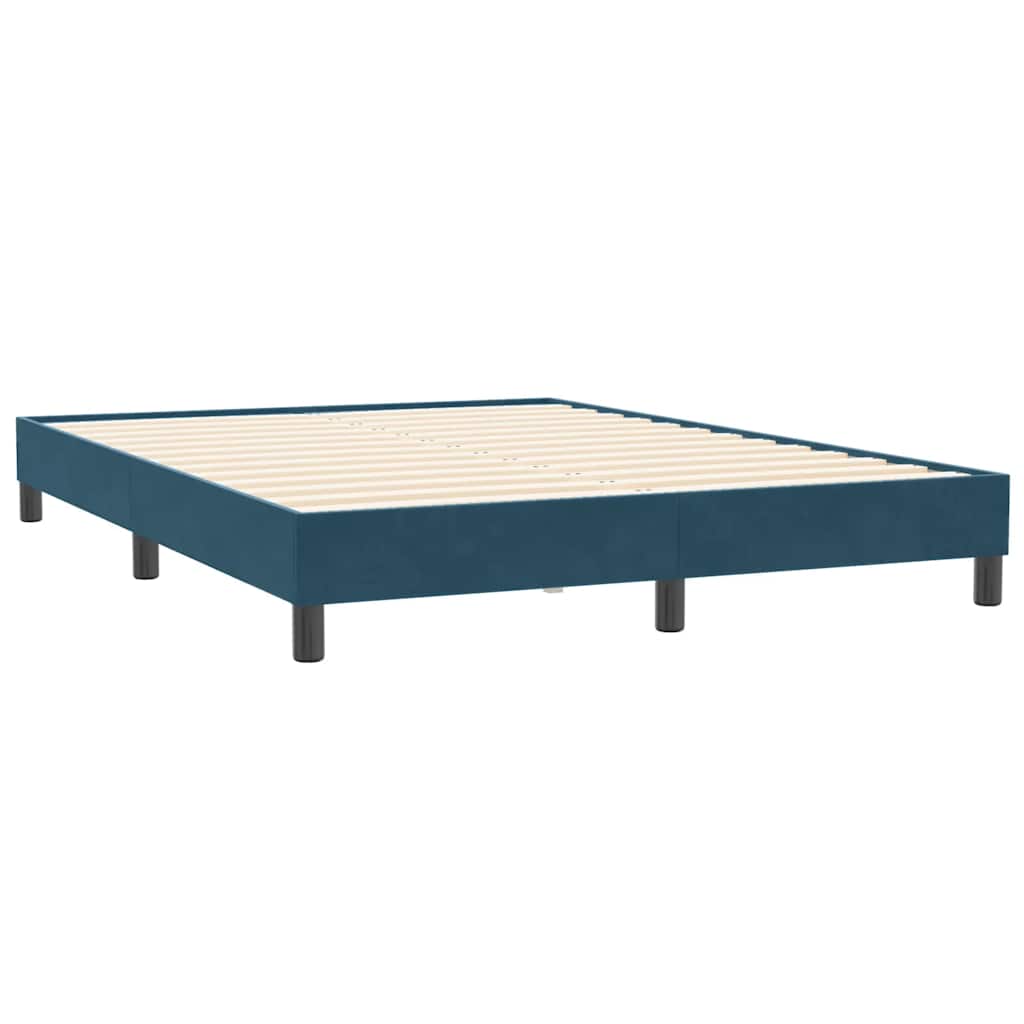 Giroletto a Molle senza Materasso Blu Scuro 160x210 cm Velluto | homemem39