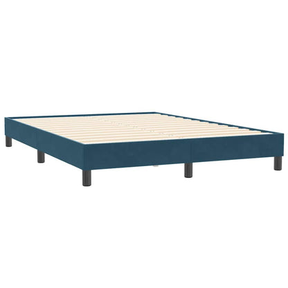 Giroletto a Molle senza Materasso Blu Scuro 160x210 cm Velluto | homemem39