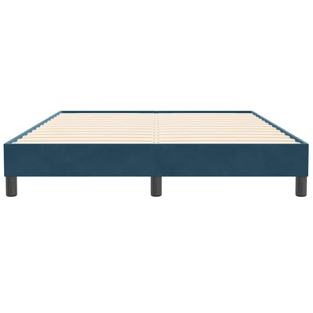 Giroletto a Molle senza Materasso Blu Scuro 160x210 cm Velluto | homemem39