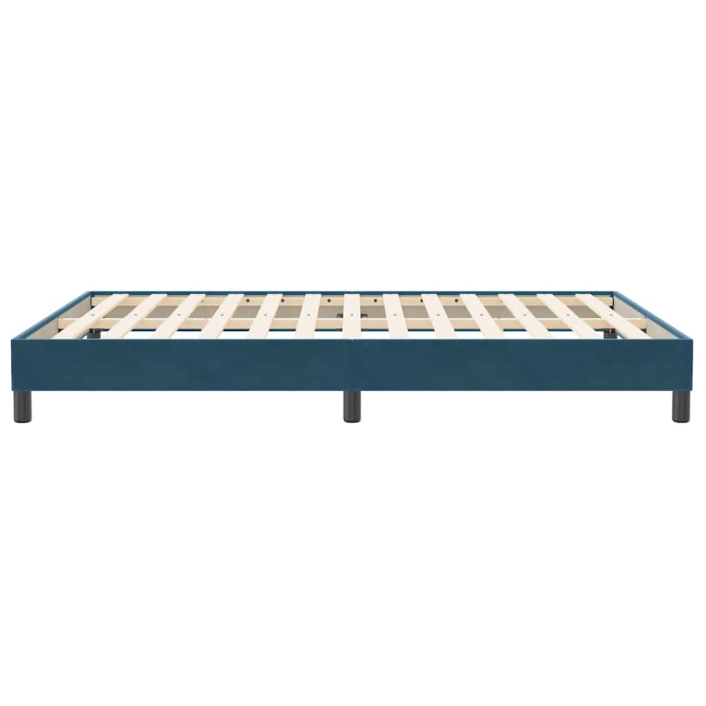 Giroletto a Molle senza Materasso Blu Scuro 160x210 cm Velluto | homemem39