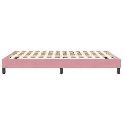 Giroletto a Molle senza Materasso Rosa 160x210 cm in Velluto | homemem39