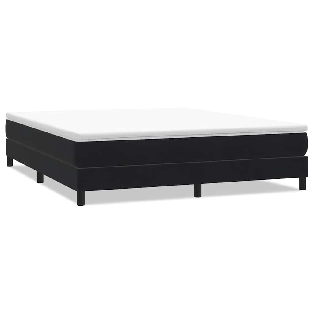 Giroletto a Molle senza Materasso Nero 180x210 cm in Velluto | homemem39