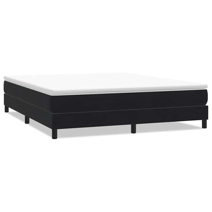 Giroletto a Molle senza Materasso Nero 180x210 cm in Velluto | homemem39