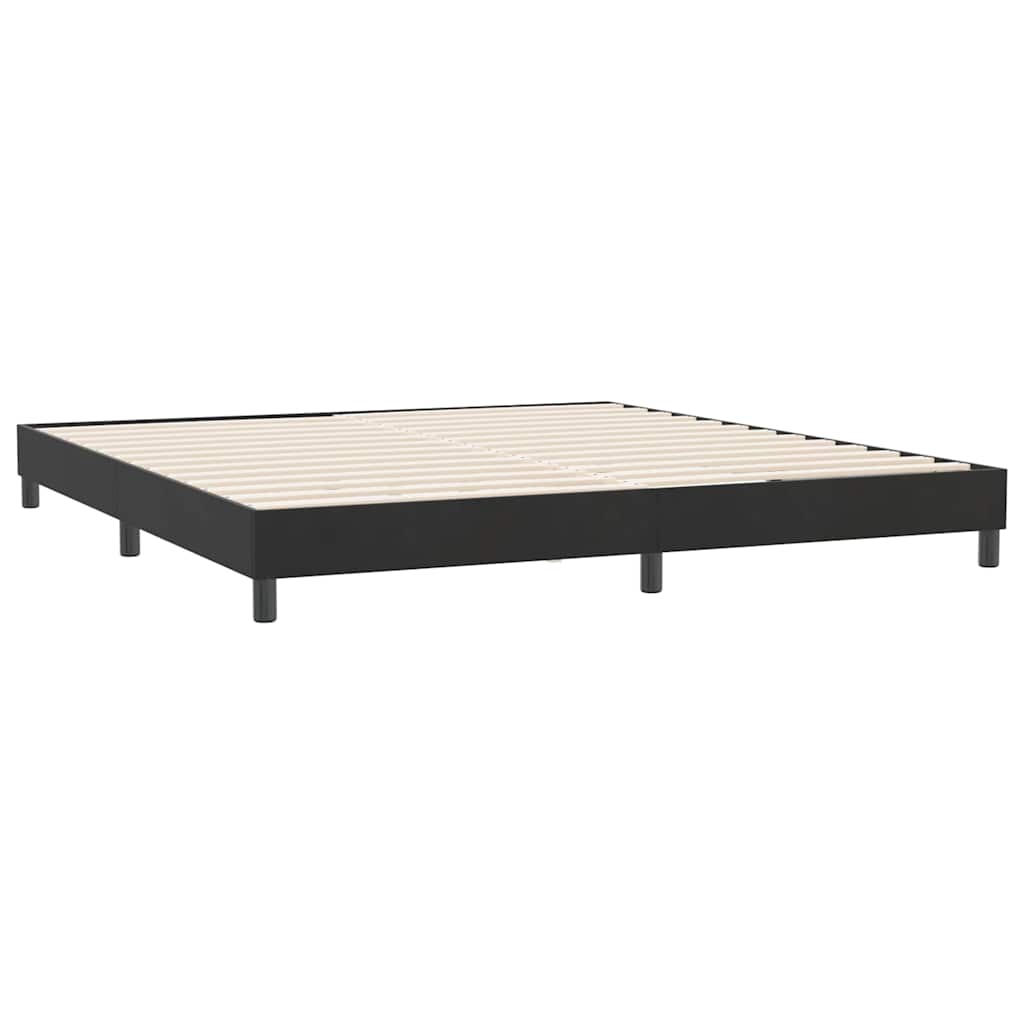 Giroletto a Molle senza Materasso Nero 180x210 cm in Velluto | homemem39