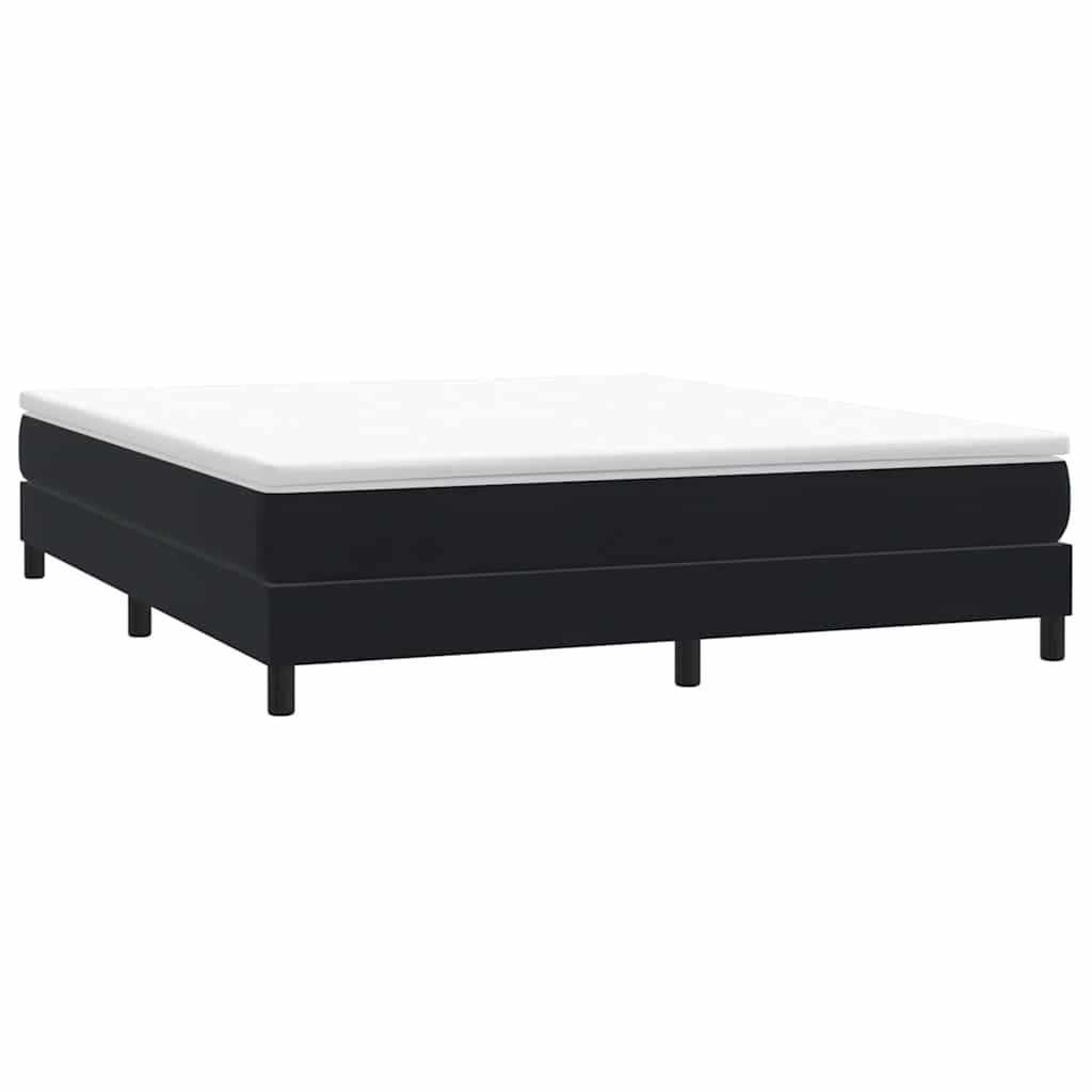 Giroletto a Molle senza Materasso Nero 180x210 cm in Velluto | homemem39