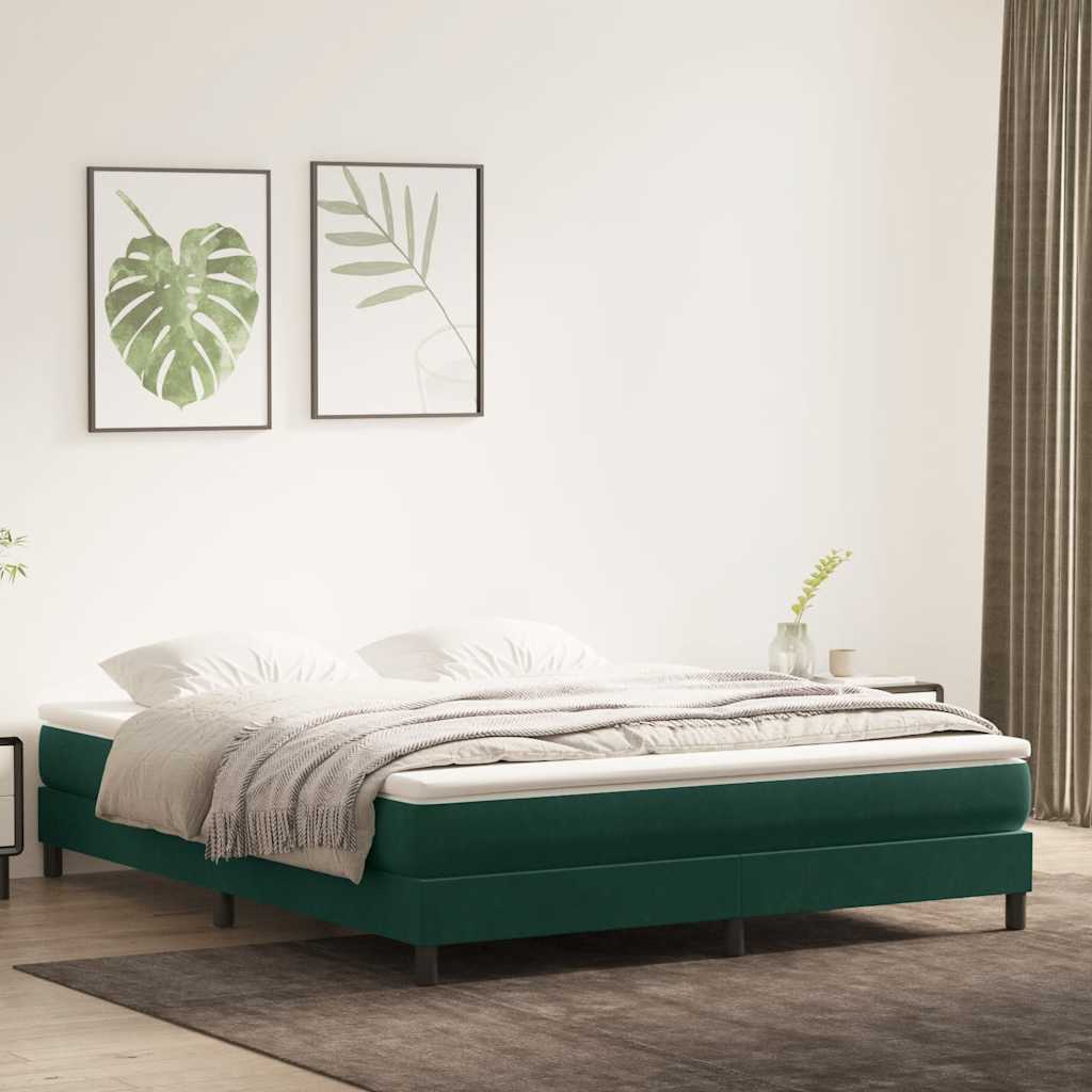 Giroletto a Molle senza Materasso Verde Scuro 180x210cm Velluto | homemem39