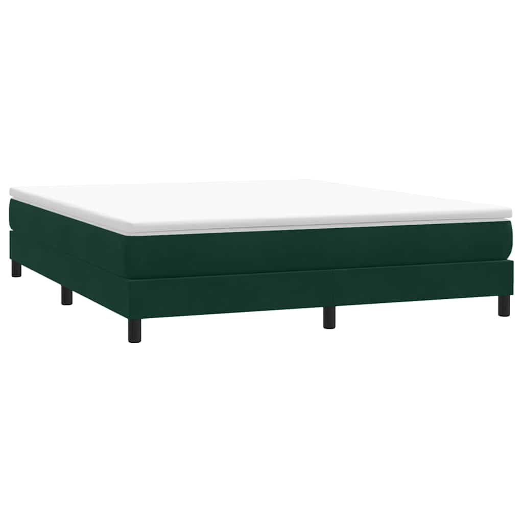 Giroletto a Molle senza Materasso Verde Scuro 180x210cm Velluto | homemem39