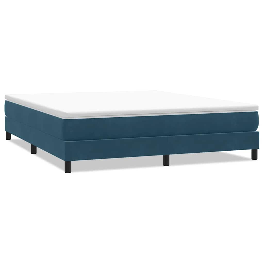 Giroletto a Molle senza Materasso Blu Scuro 180x210 cm Velluto | homemem39