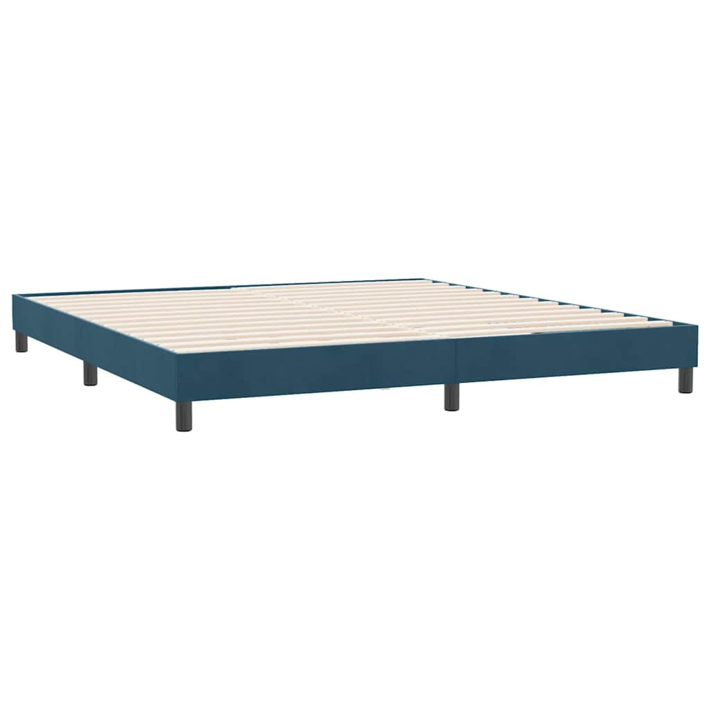 Giroletto a Molle senza Materasso Blu Scuro 180x210 cm Velluto | homemem39