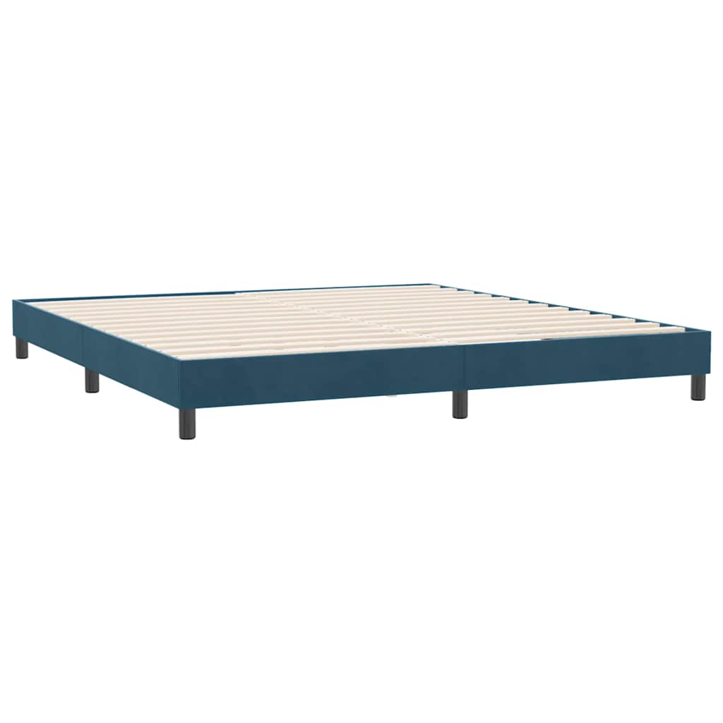 Giroletto a Molle senza Materasso Blu Scuro 180x210 cm Velluto | homemem39