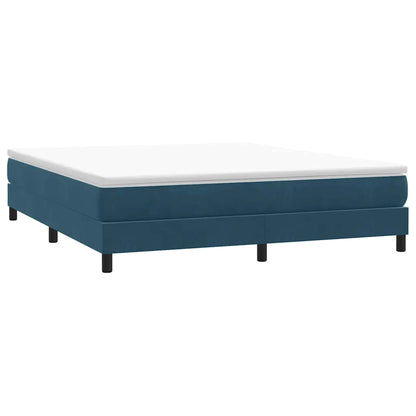 Giroletto a Molle senza Materasso Blu Scuro 180x210 cm Velluto | homemem39