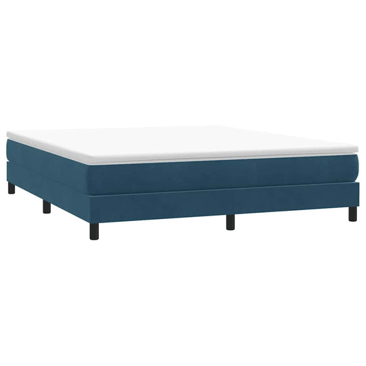 Giroletto a Molle senza Materasso Blu Scuro 180x210 cm Velluto | homemem39