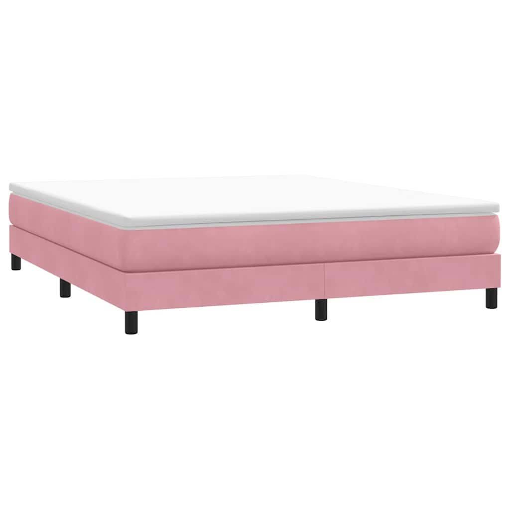 Giroletto a Molle senza Materasso Rosa 180x210 cm in Velluto | homemem39