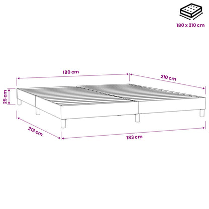 Giroletto a Molle senza Materasso Rosa 180x210 cm in Velluto
