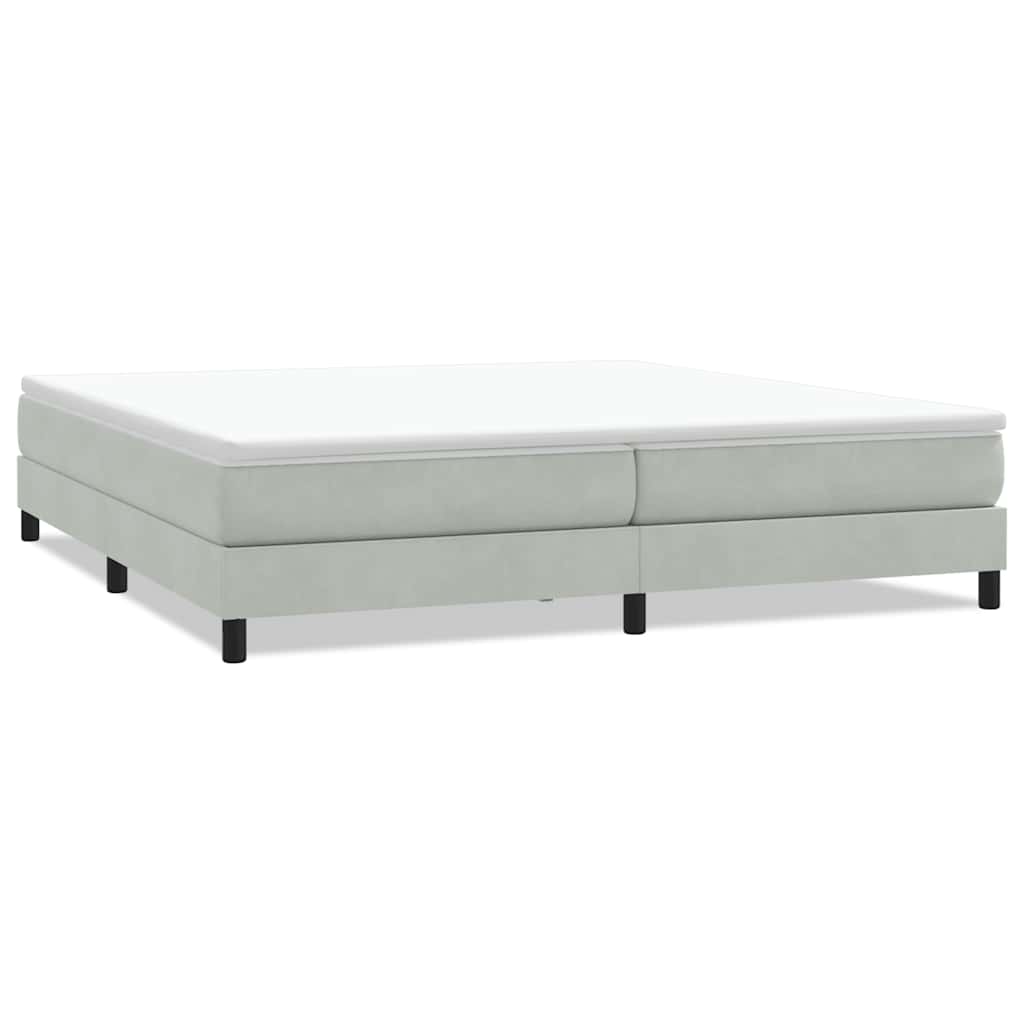 Letto a Molle senza Materasso Grigio Chiaro 200x210 cm Velluto