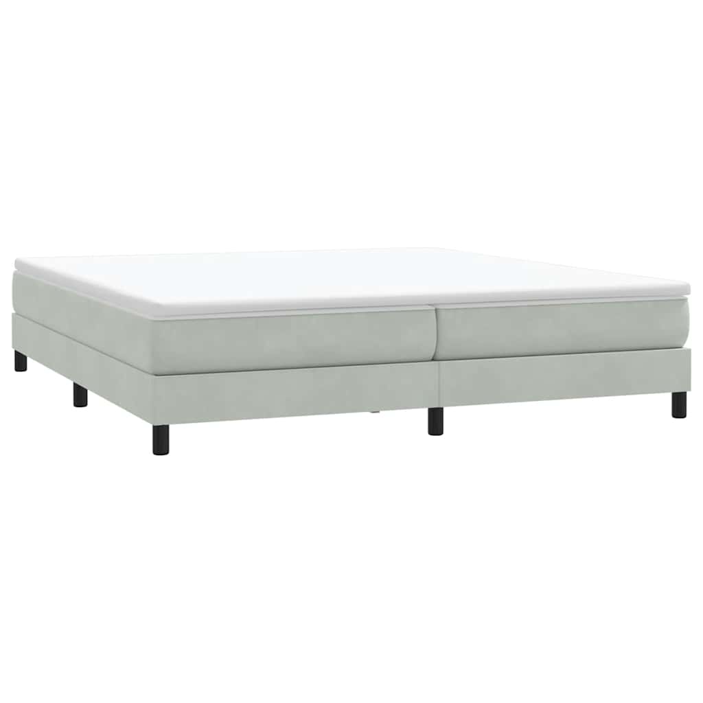 Letto a Molle senza Materasso Grigio Chiaro 200x210 cm Velluto