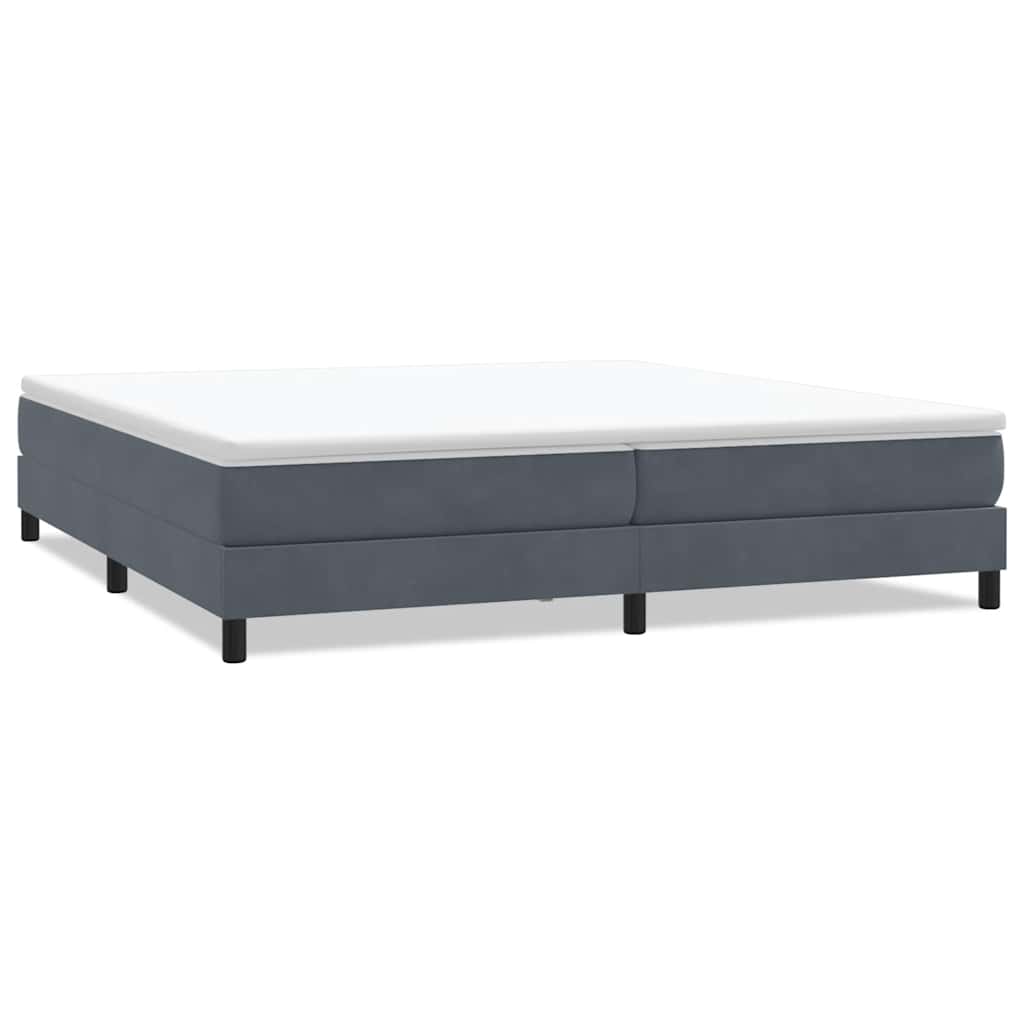 Letto a Molle senza Materasso Grigio Scuro 200x210 cm Velluto