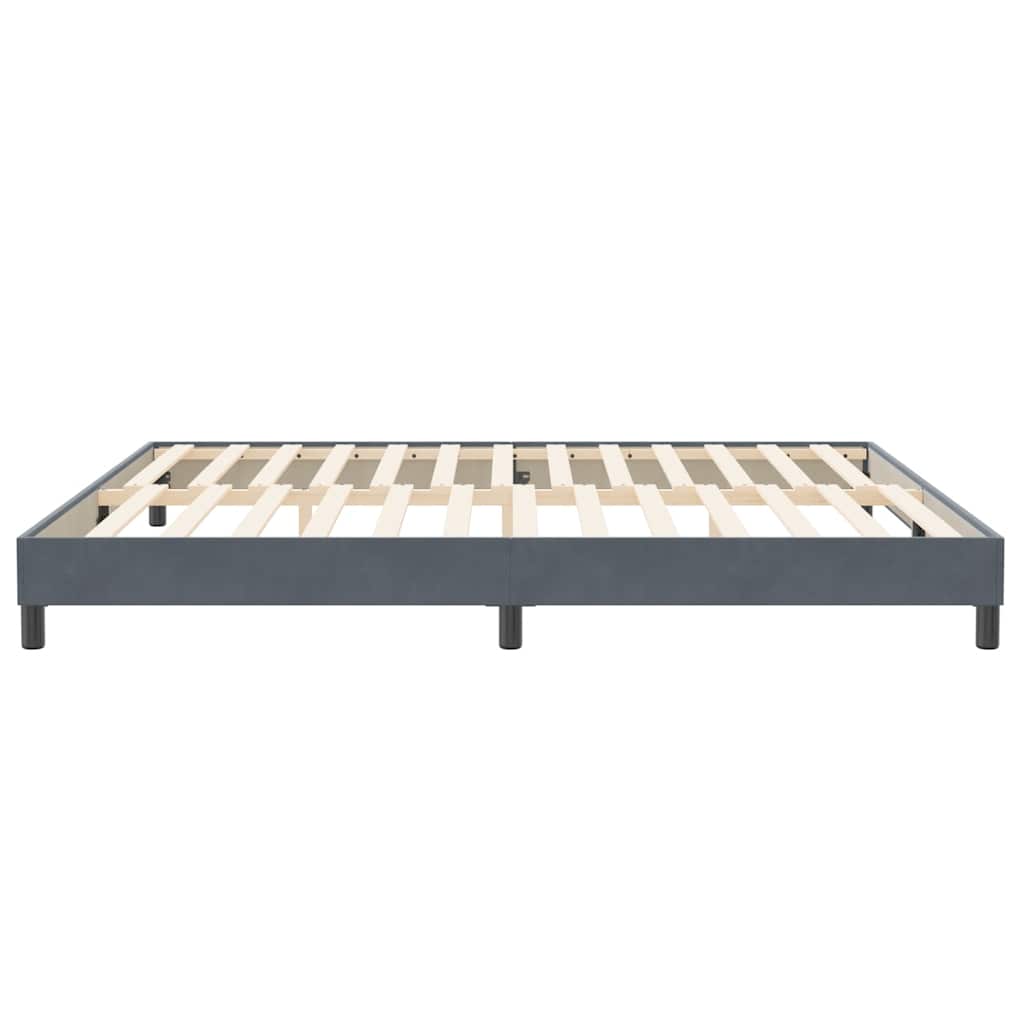 Letto a Molle senza Materasso Grigio Scuro 200x210 cm Velluto