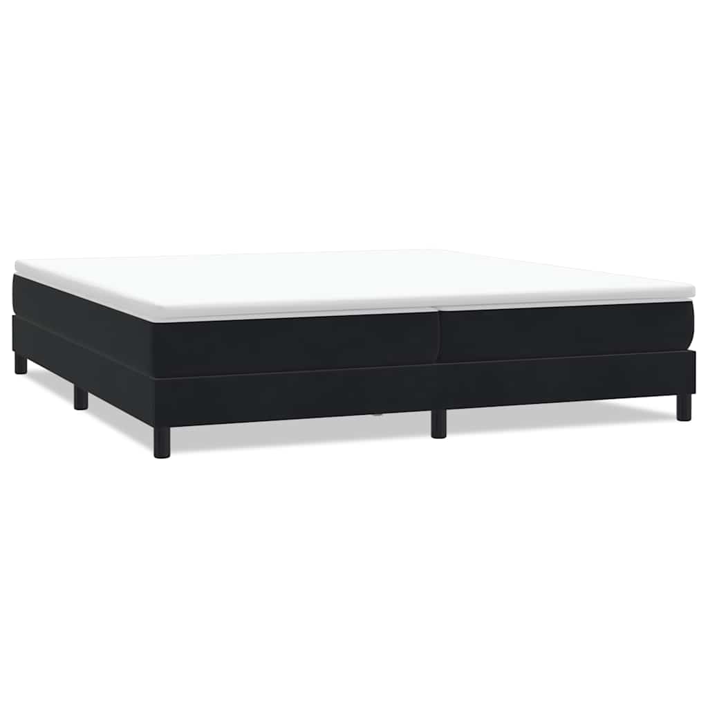 Letto a Molle senza Materasso Nero 200x210 cm in Velluto