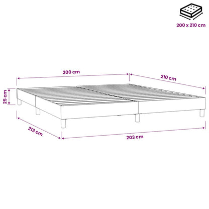 Letto a Molle senza Materasso Nero 200x210 cm in Velluto