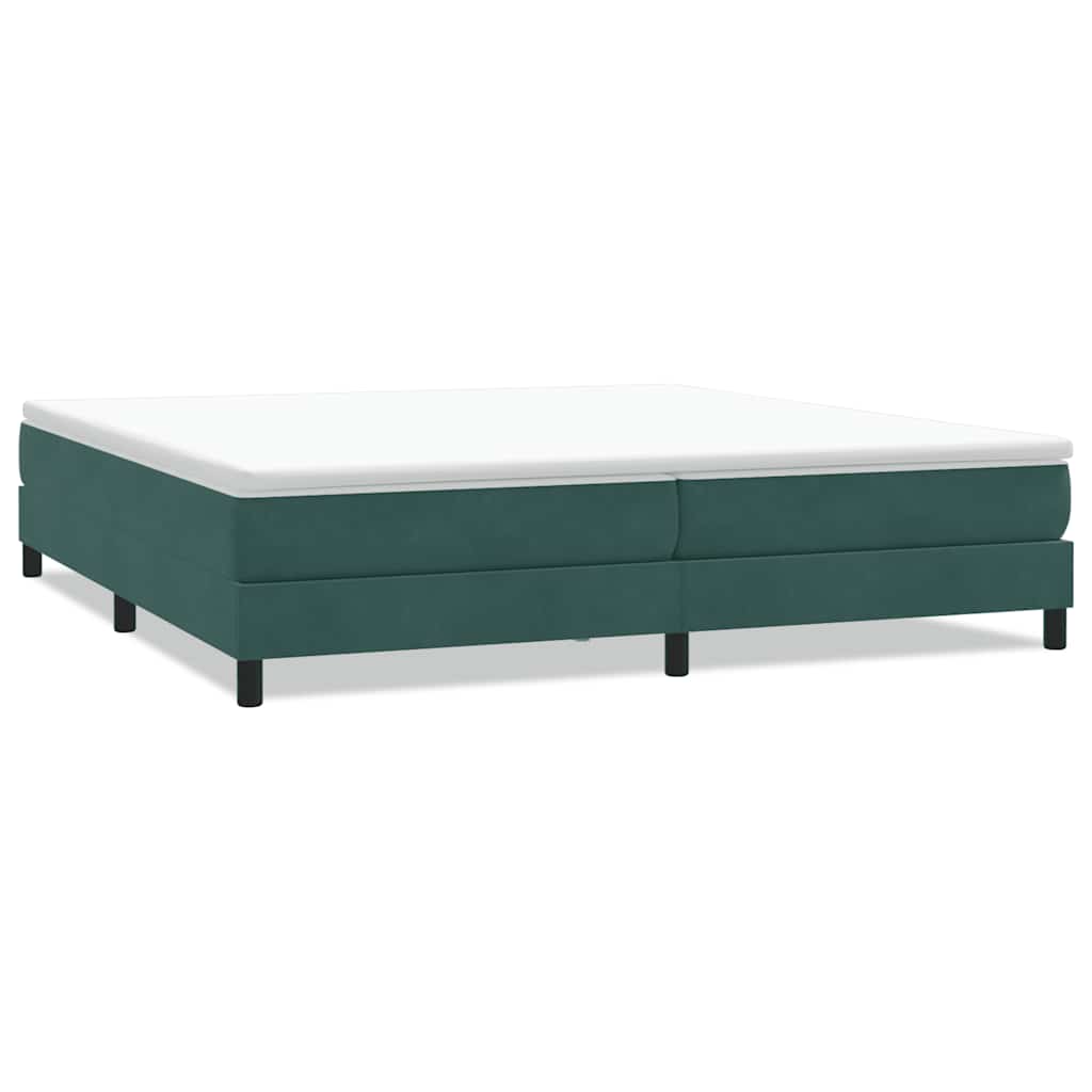 Letto a Molle senza Materasso Verde Scuro 200x210 cm Velluto - homemem39