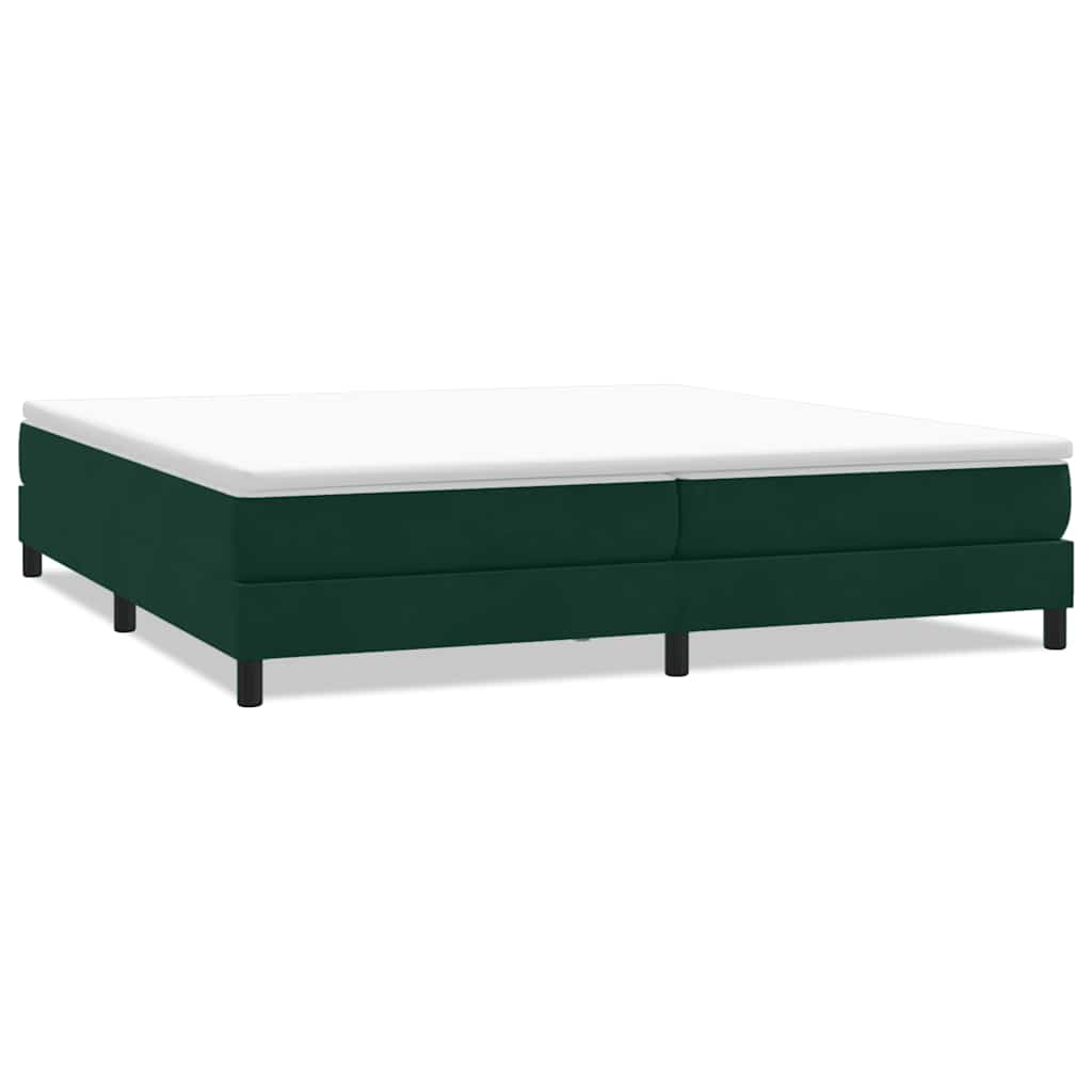 Letto a Molle senza Materasso Verde Scuro 200x210 cm Velluto