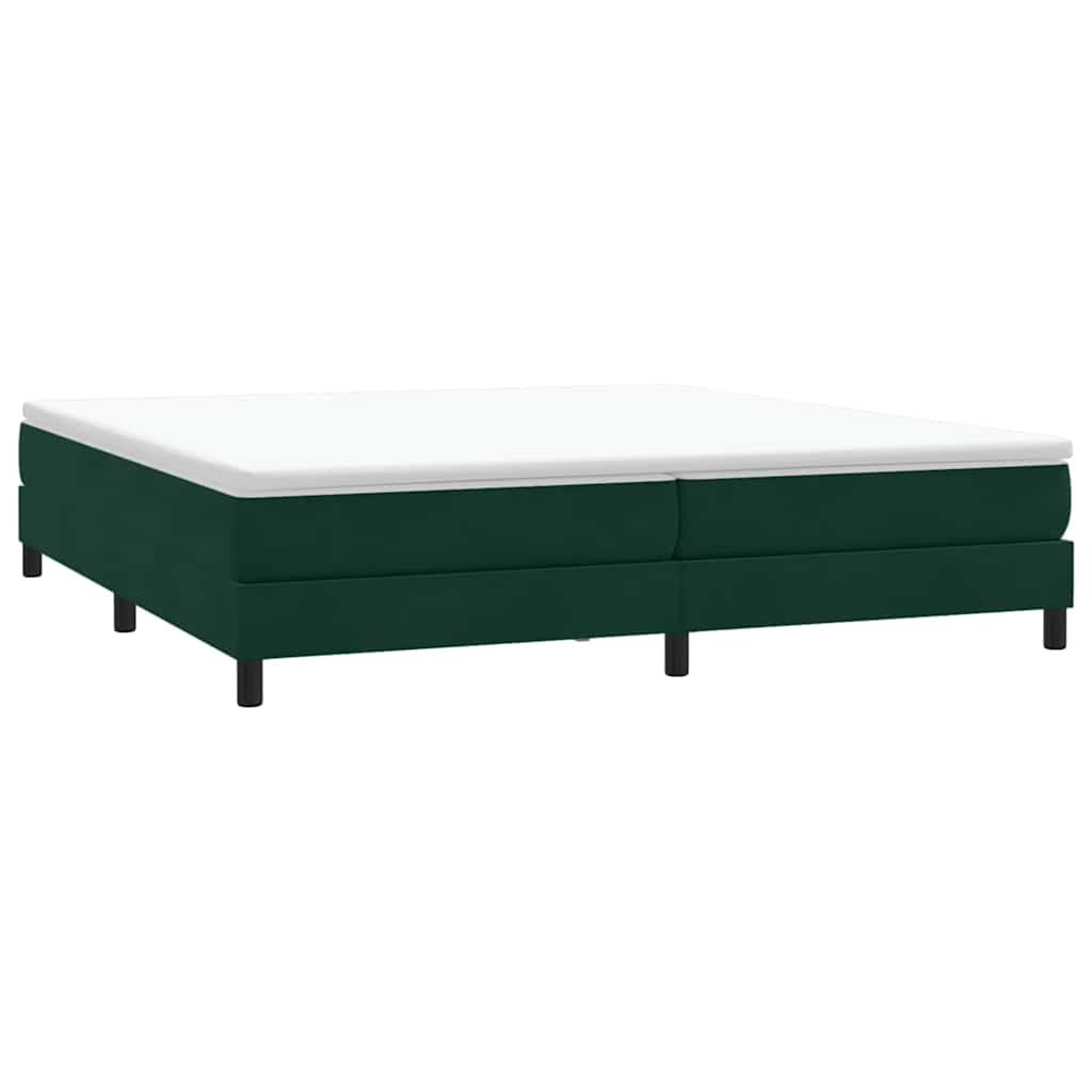 Letto a Molle senza Materasso Verde Scuro 200x210 cm Velluto