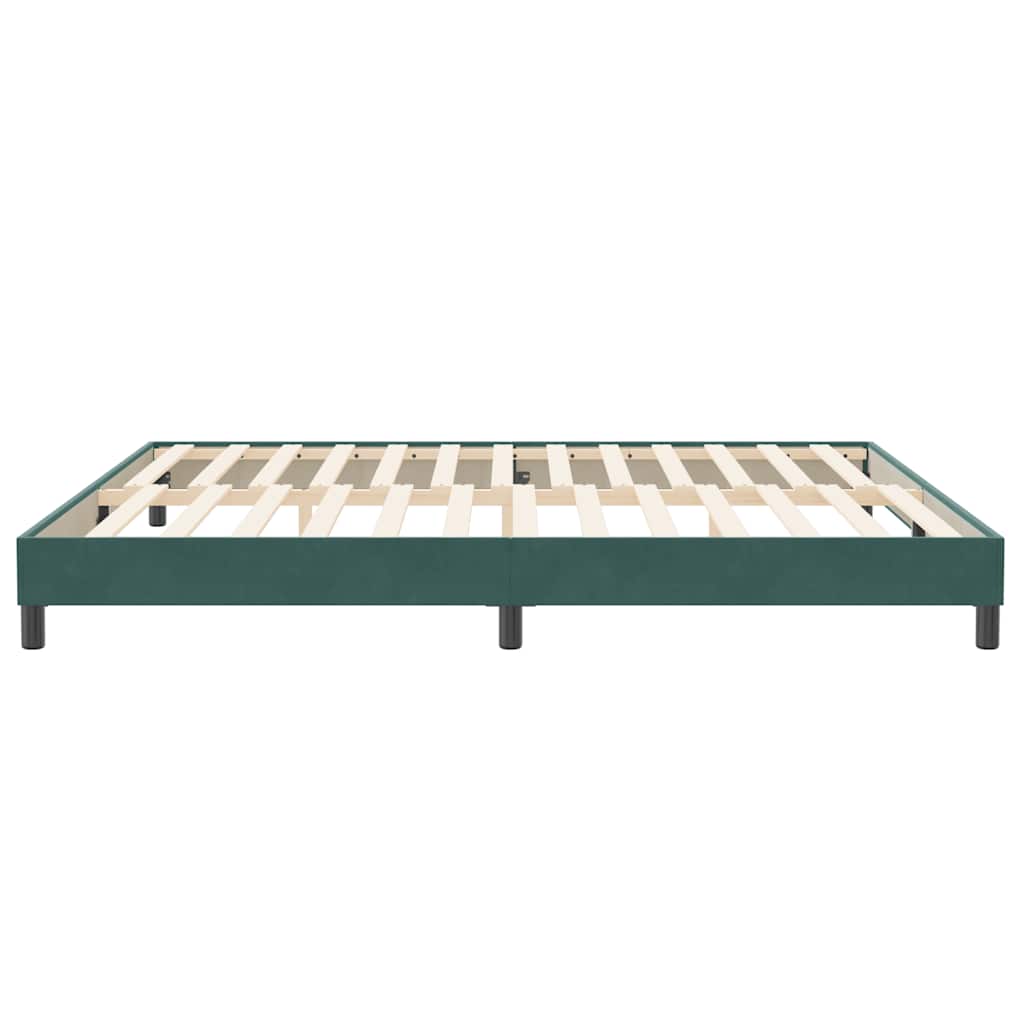 Letto a Molle senza Materasso Verde Scuro 200x210 cm Velluto - homemem39